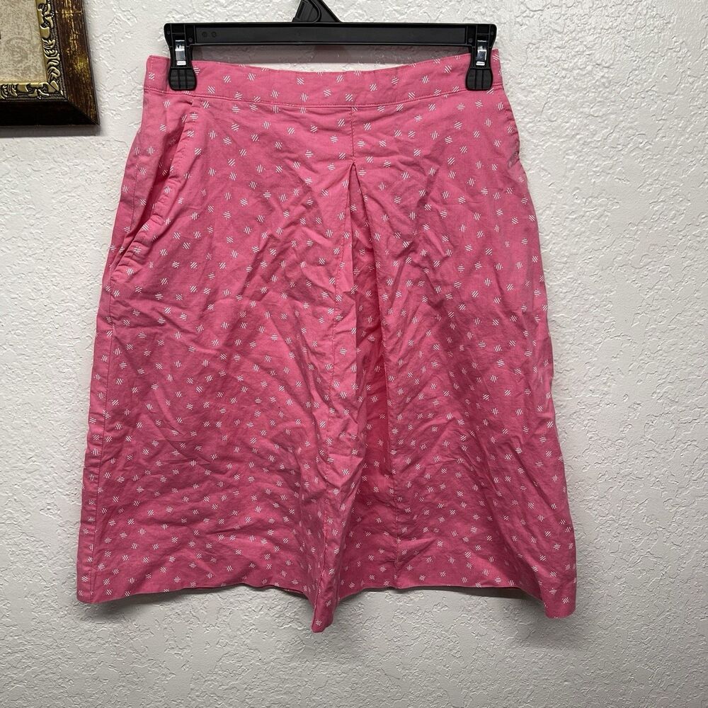 Sun Days by Nancy Haley Skort Pink White Square Print Pockets Size 10, Used